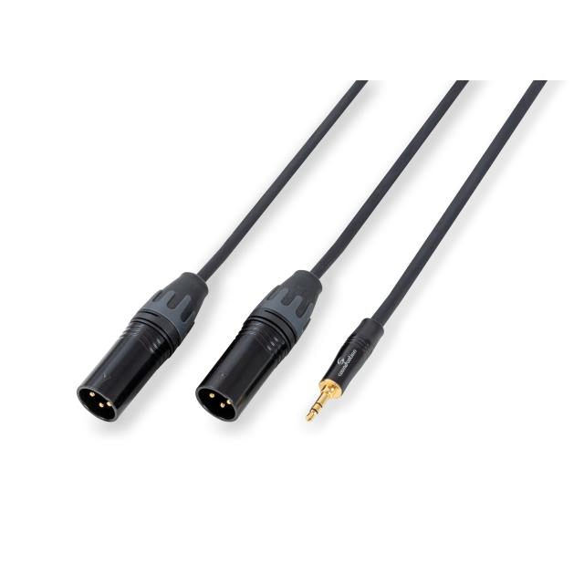 Wiremaster adapter cable Mini jack stereo 3.5 - 2 x XLR Male / 1.5 mt