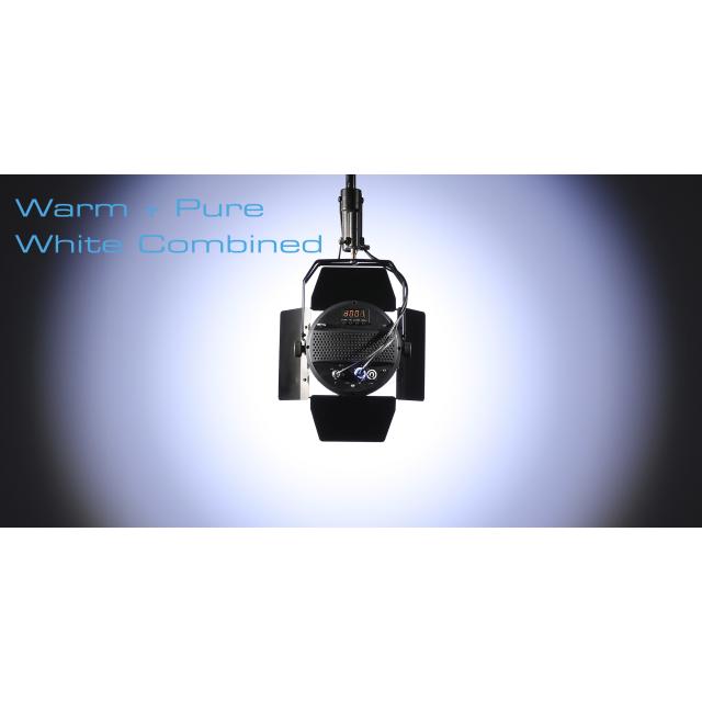 PAR per uso interno a LED da 200W Bianco Caldo + Puro con alette e apertura del fascio a 60°