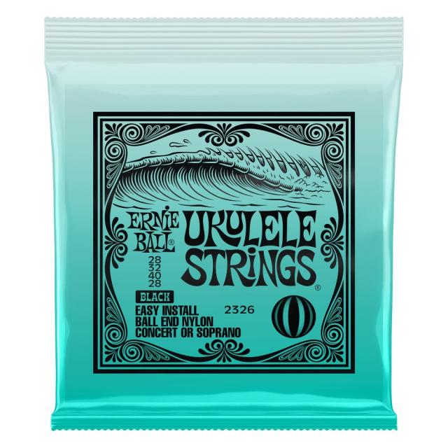 Concert/Soprano Ukulele Ball End Nylon Strings, Black