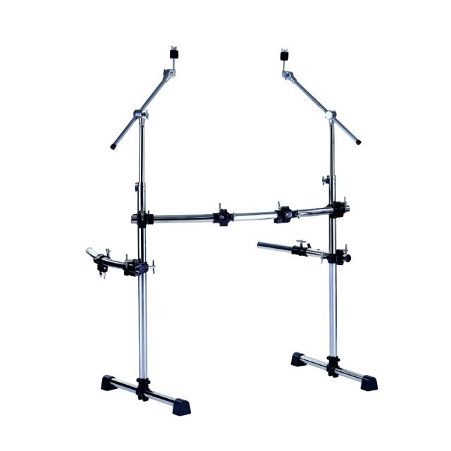 Drum rack with T style leg system and two side arms
