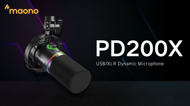 Maono New Release - PD200X Programmable USB&amp;XLR Cardioid Dynamic RGB Microphone