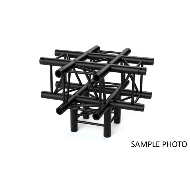 Angolo di Giunzione a Croce a 5 vie per Truss Quadrata con Lato da 29 cm Nero (29CXBPB)