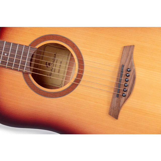 Dreadnought acoustic guitar with mahogany armrest