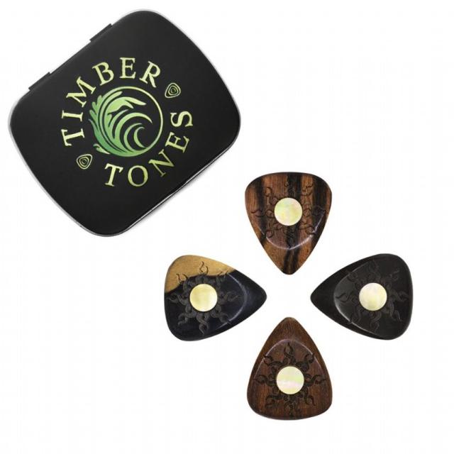 4 Plettri Sun Tones assortiti in box in metallo