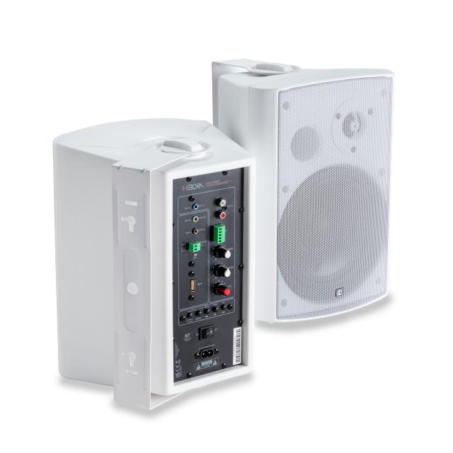 Set di Diffusori 2-Vie Attivo+Passivo per Montaggio a Muro - Bianco