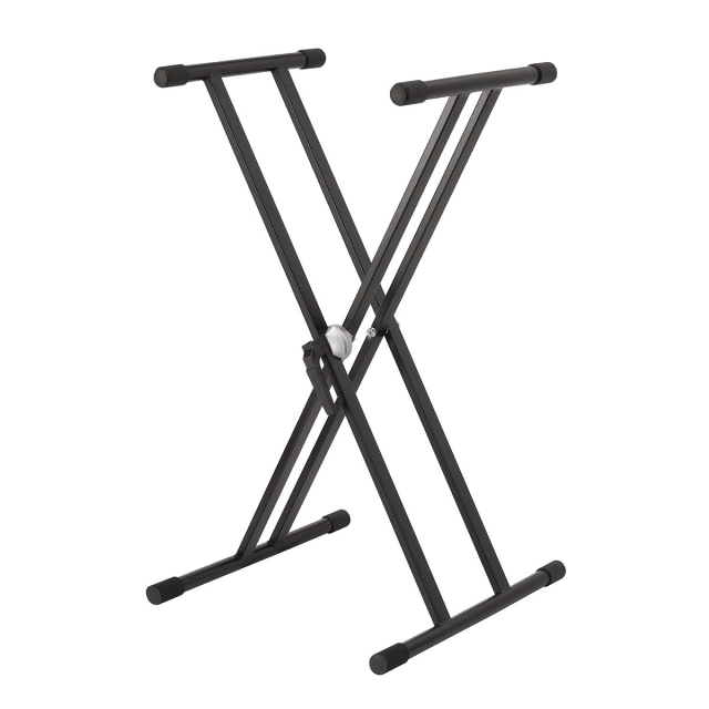 Double frame keyboard stand with easy adjust mechanism