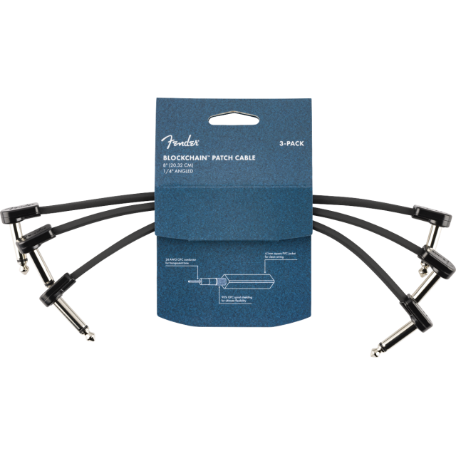 Blockchain 8" Patch Cable, 3-pack, Angle/Angle