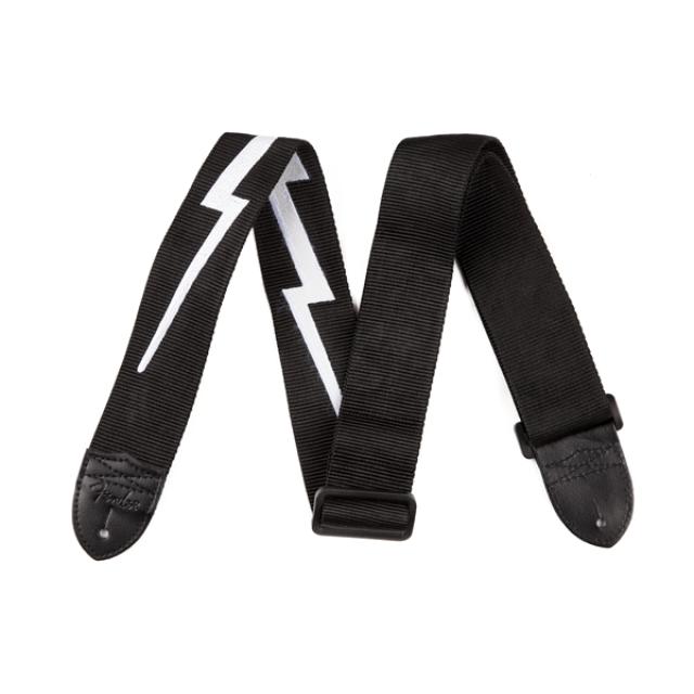 Tracolla in nylon con fulmini da 2 ", Black