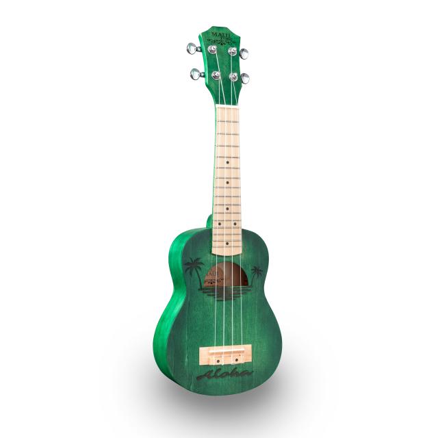 Soprano ukulele with inlaid drawing and bag