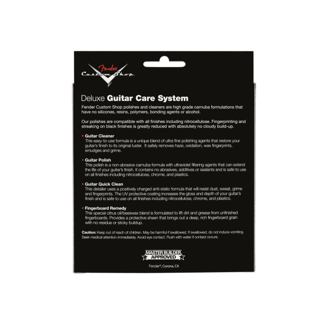 Custom Shop Deluxe Guitar Care System, 4 Pack, Black