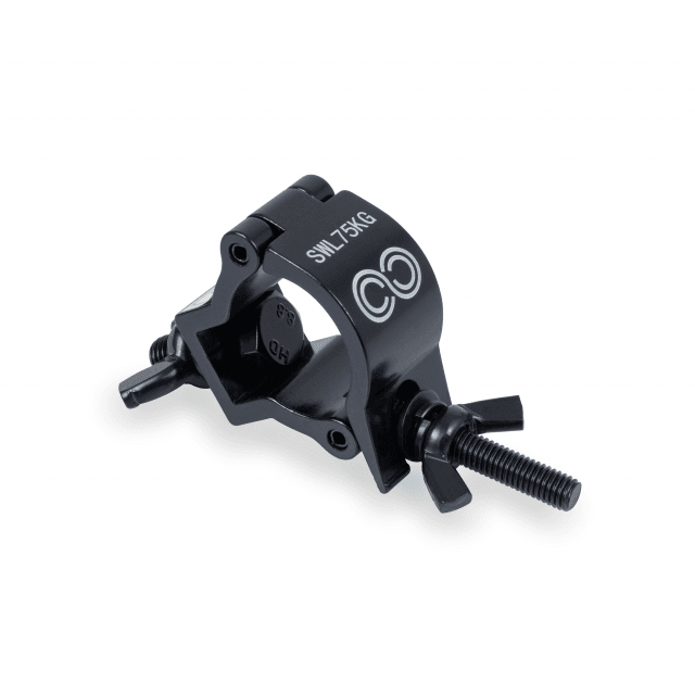 MORSETTO  IN ALLUMINIO NERO DA 31-35 MM 75 KG