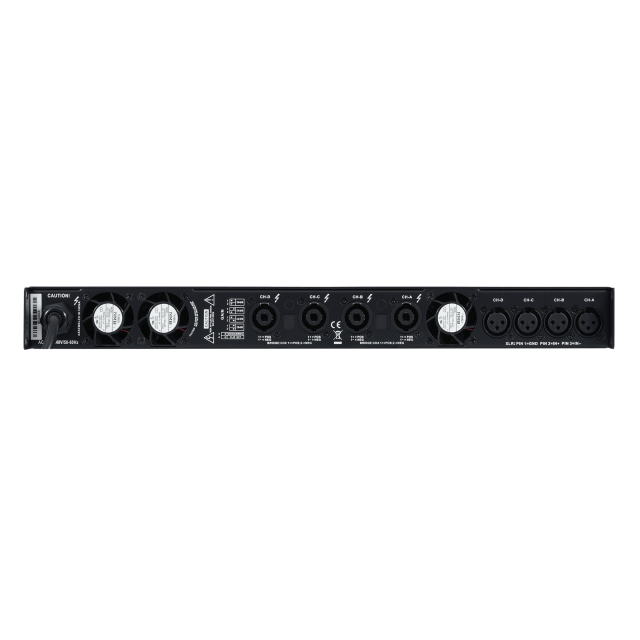 4x 2000W @ 8ohm, 1 Rack Unit Digital Power Amplifier with DSP & PFC