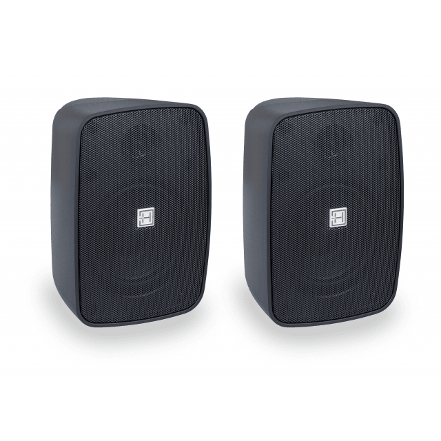 4" Waterproof 2-way Passive Wall-Mount Speaker Pair, Black