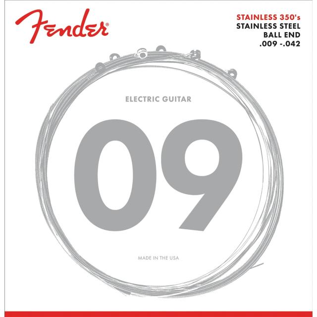 Stainless 350's Guitar Strings Set Stainless Steel Ball End 350L Gauges .009-.042