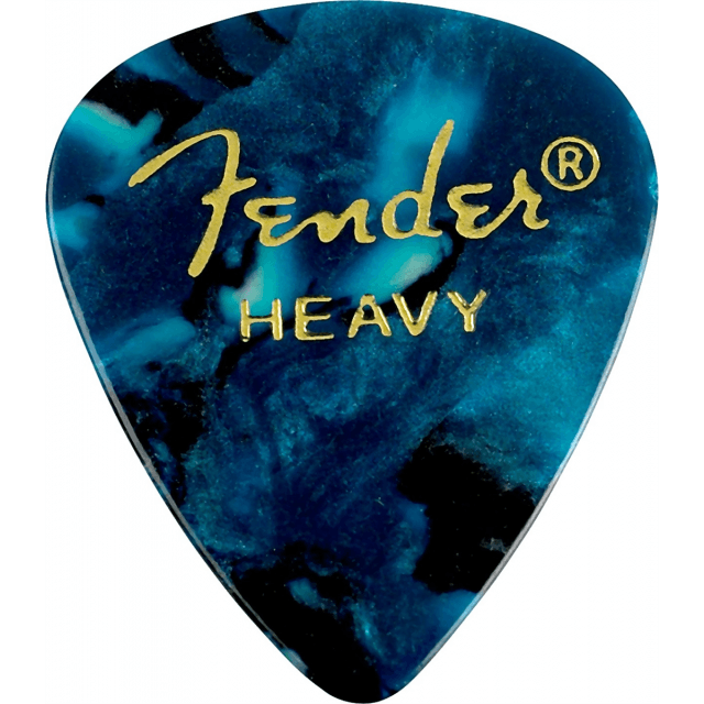 Premium Celluloid 351 Shape Picks, Heavy, Ocean Turquoise, 12-Pack