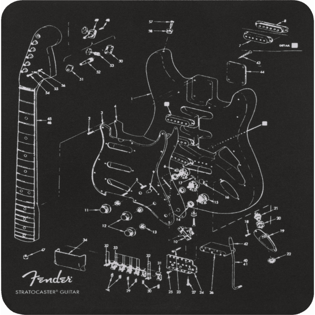 Fender™ Mousepad, Exploded Strat