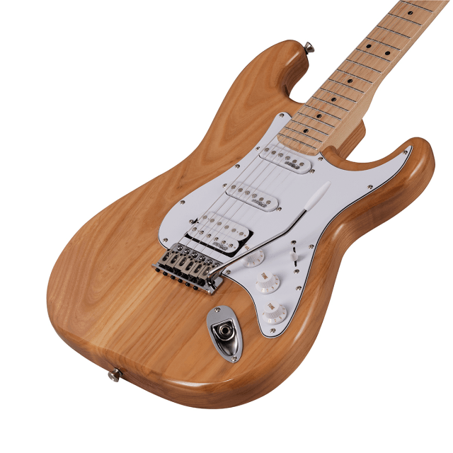 Chitarra elettrica double cutaway con 2 single coil + humbucker splittabile e meccaniche autobloccanti (equipaggiata Wilkinson, tastiera acero)