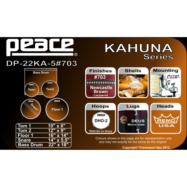 Drum kit 5 pcs 100% Bubinga con finiture laccate speciali