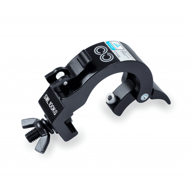 MORSETTO  IN ALLUMINIO NERO SGANCIO AUTOMATICO DA 48-50 MM 100 KG