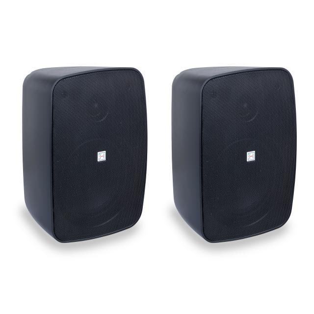 6.5" Waterproof 2-way Passive Wall-Mount Speaker Pair, Black