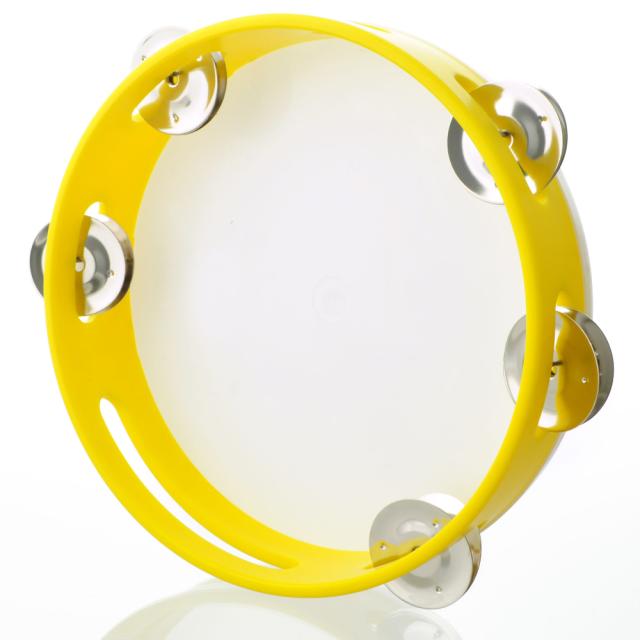 Tamburine with jingles in PVC and synthetic head - medium size