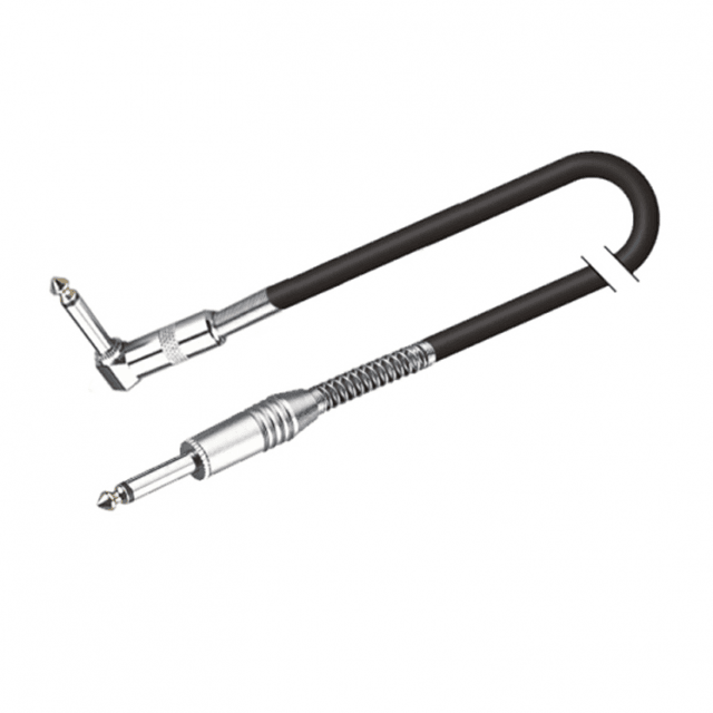 Unbalanced instrument cable 6.3mm Jack MONO - 6.3mm angled Jack MONO / 6mt