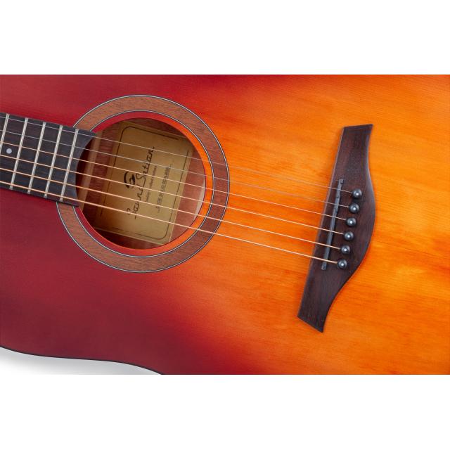 Dreadnought acoustic guitar with armrest