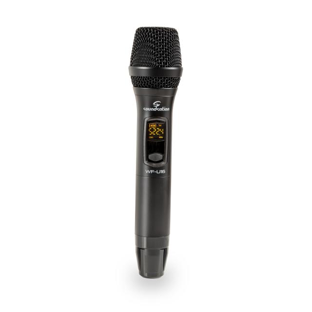 Sistema wireless compatto UHF doppio con 2x16 canali, 1 Mic. Palmare & 1 Trasm. Tascabile - 521.4-549.6MHz