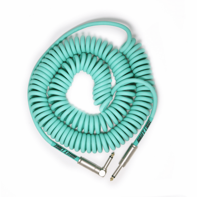 Coil Bullet Cable angled/straight 30ft - Seafoam
