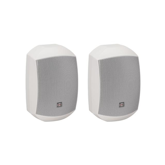 4" Waterproof 2-way Passive Wall-Mount Speaker Pair, White