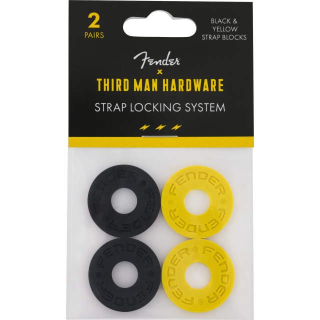 Fender Strap Blocks Third Man Records, 2 x Black and 2 x Yellow 0990819030