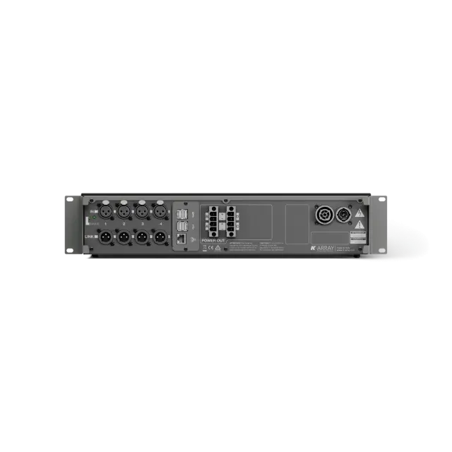 4x600W @ 2 Ohm Class-D Amplifier, Integrated DSP, 2x2 Dante Channels Enabled