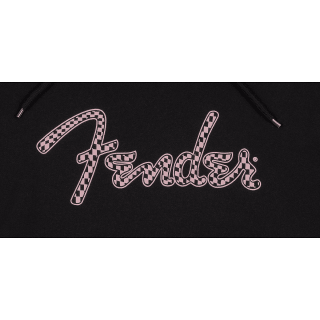 Fender® Spaghetti Logo Wavy Checker Hoodie, Pink Checker, XL