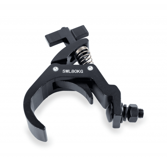 MORSETTO IN ALLUMINIO NERO SGANCIO RAPIDO DA 38 - 60 MM 80 KG