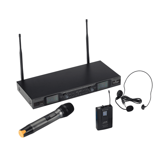 Dual UHF True Diversity MultiChannel Wireless Microphone System WF