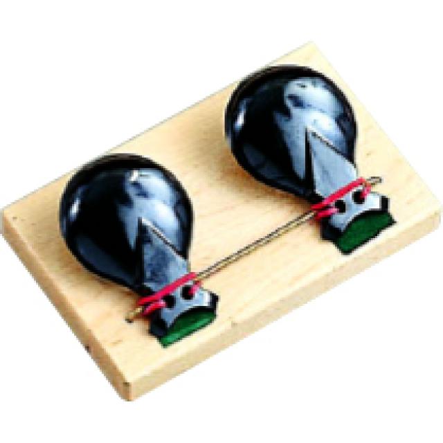 Table Wood Castancets ( pair on a Wood Plate )