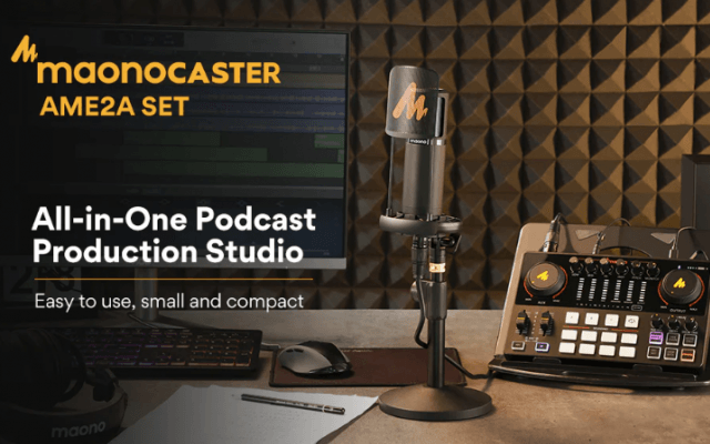 Maono AME2 - Portable Live Streaming/Podcast console for Computer & Smartphone