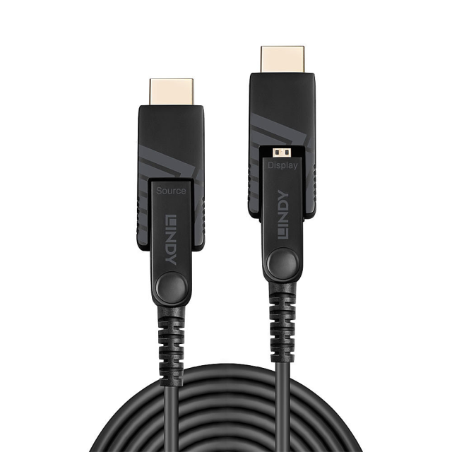 20m Fibre Optic Hybrid Micro-HDMI 4K60 Cable with Detachable HDMI & DVI Connectors