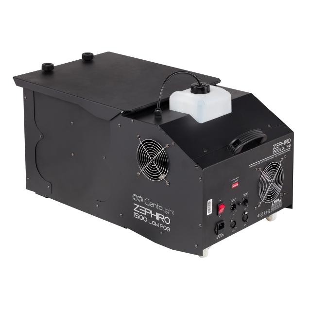 Potente macchina per effetto fumo basso con interfaccia DMX e radiocomando.