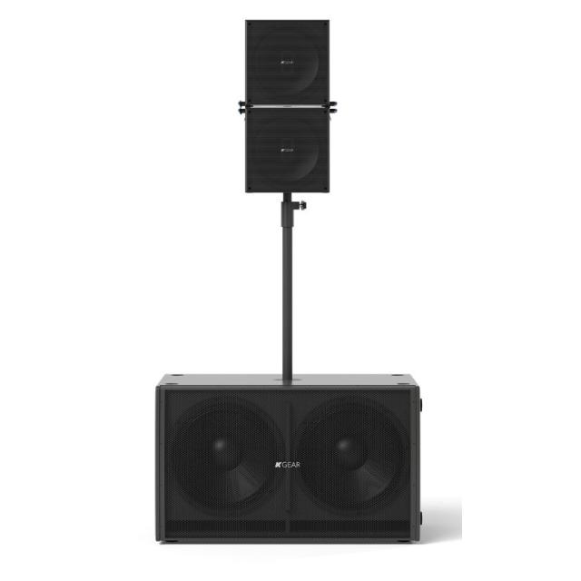 Sistema audio composto da un Sub Passivo 2x18" + 2x12" Slim Array Nero