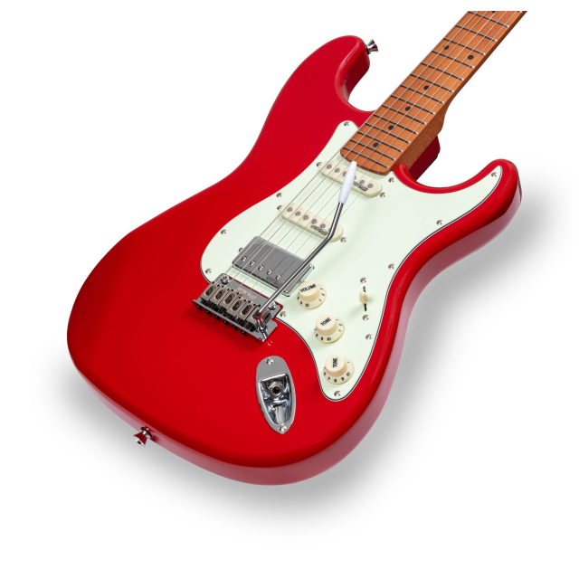 Chitarra elettrica con 2 single coil + humbucker splittabile e meccaniche autobloccanti (equipaggiata Wilkinson, tastiera e manico in acero roasted)