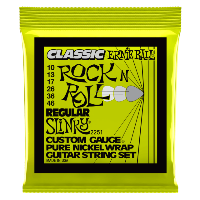 Corde per chitarra elettrica Regular Slinky Classic Rock n Roll, Pure Nickel Wrap, 10-46 Gauge