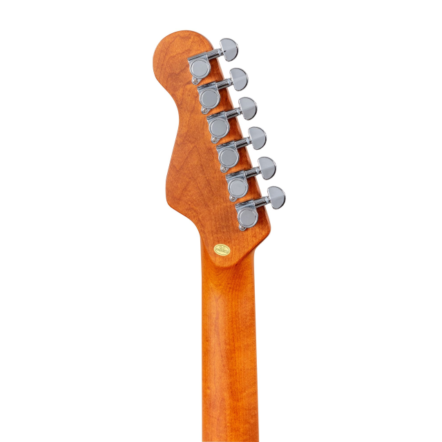 Chitarra elettrica con 2 single coil + humbucker splittabile e meccaniche autobloccanti (equipaggiata Wilkinson, tastiera e manico in acero roasted)