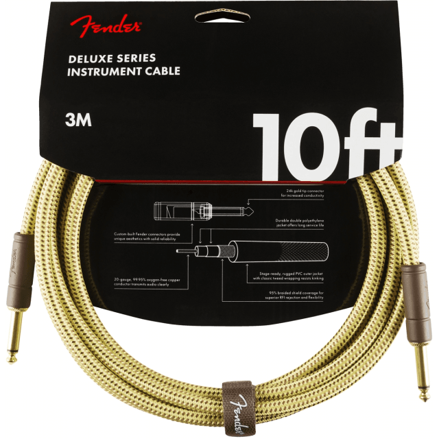 Deluxe Series Instrument Cable Straight/Straight 10' Tweed