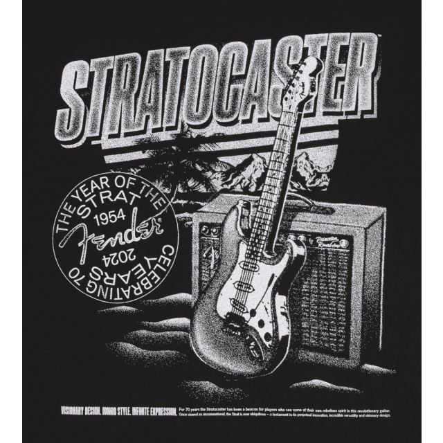 Fender Stratocaster™ 70th Anniversary, Tee, Black, S