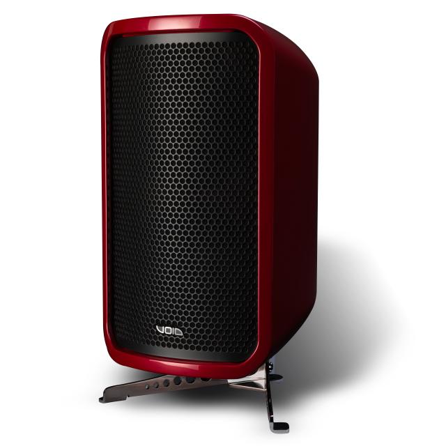 Passive reflex subwoofer with dual 8” woofers, 300 W AES, 8 Ω, IP-rated, fibreglass cabinet (red)
