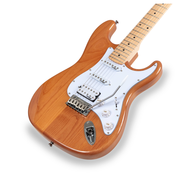 Chitarra elettrica double cutaway con 2 single coil + humbucker splittabile e meccaniche autobloccanti (equipaggiata Wilkinson)