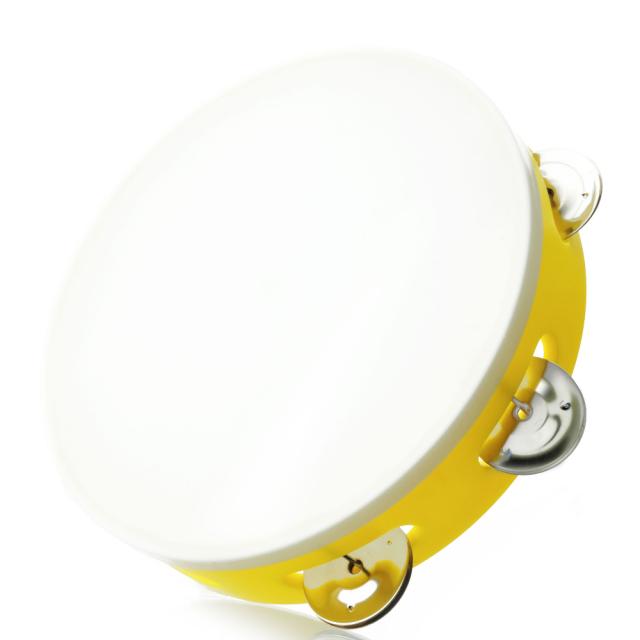 Tamburine with jingles in PVC and synthetic head - medium size