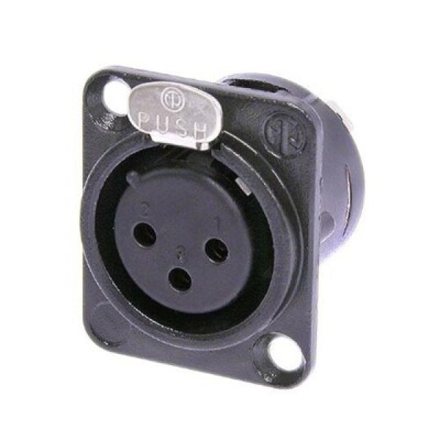 3-pole Female XLR Connector - Black
