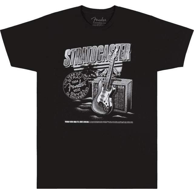 Fender Stratocaster™ 70th Anniversary, Tee, Black, M
